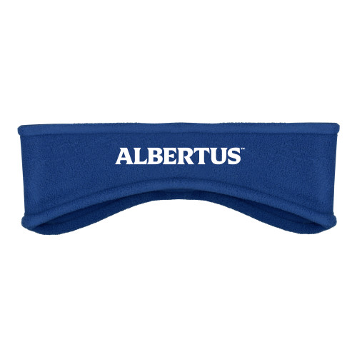  Royal Stretch Fleece Headband - Albertus Magnus Wordmark