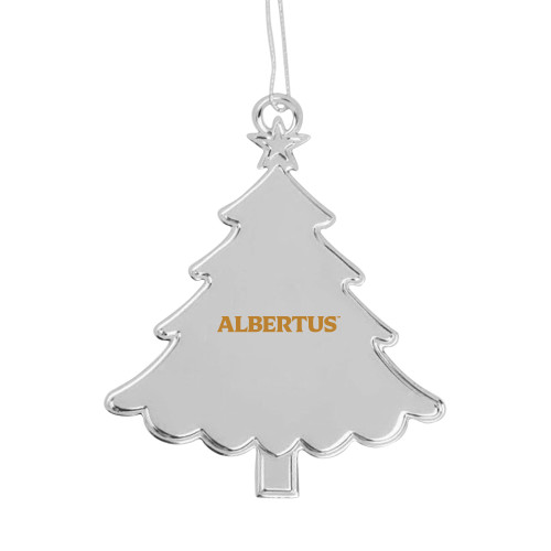  Silver Tree Ornament - Albertus Magnus Wordmark Engraved