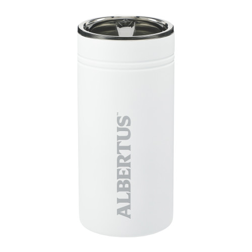  Sherpa Vacuum White Tumbler & Insulator 12oz - Albertus Magnus Wordmark Engraved