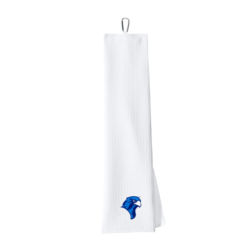 White Waffle Microfiber Golf Towel - Albertus Magnus Falcon Head