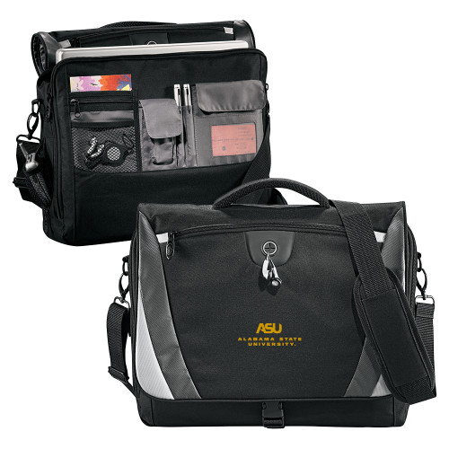 Alabama State Black/Grey Slope Computer Messenger Bag