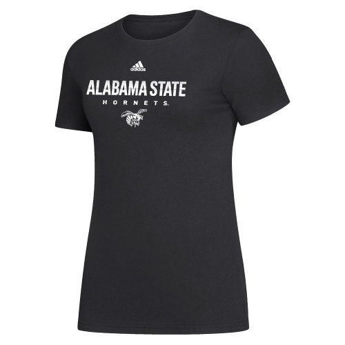  Adidas Womens Black Fresh Tee - Adidas Alabama State Hornets