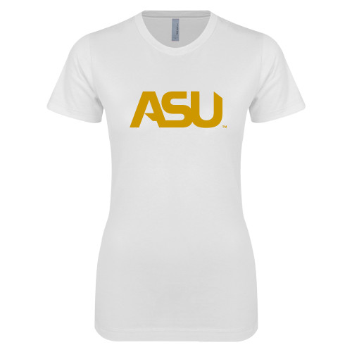  Next Level Womens White Boyfriend Tee - ASU