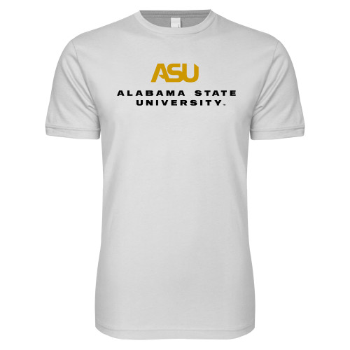  Next Level White SoftStyle T Shirt - ASU Alabama State University