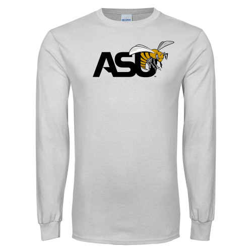  White Long Sleeve T Shirt - Official Logo