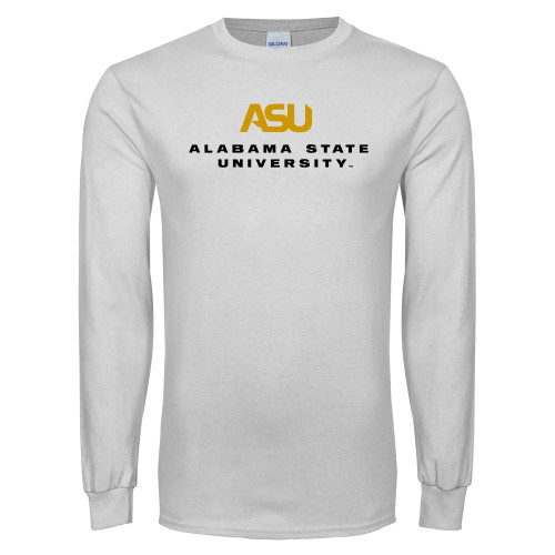  White Long Sleeve T Shirt - ASU Alabama State University
