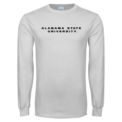  White Long Sleeve T Shirt - Alabama State University