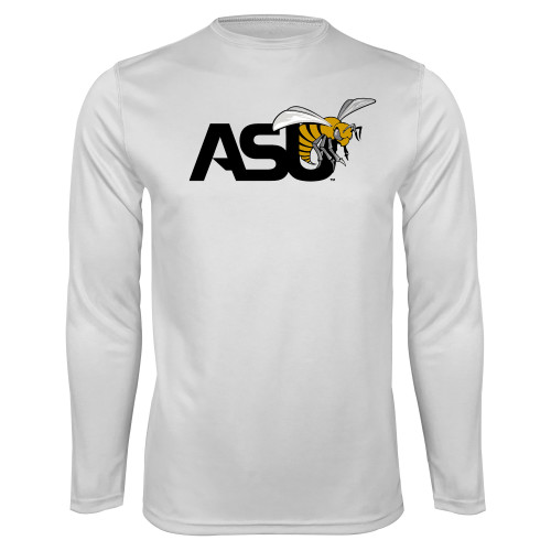  White Performance Long Sleeve Shirt - Official Logo