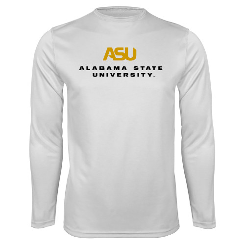  White Performance Long Sleeve Shirt - ASU Alabama State University