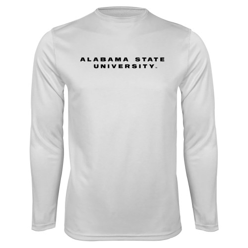  White Performance Long Sleeve Shirt - Alabama State University