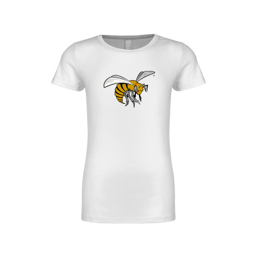  Next Level Girls White Fashion Fit T Shirt - Hornet