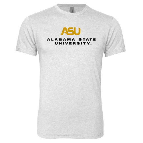  Next Level Heather White Triblend Tee - ASU Alabama State University