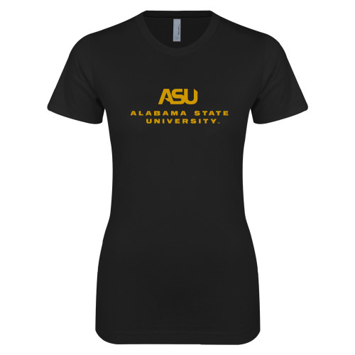  Next Level Womens Black Boyfriend Tee - ASU Alabama State University