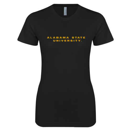  Next Level Womens Black Boyfriend Tee - Alabama State University