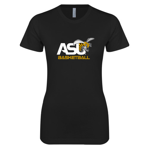  Next Level Womens Black Boyfriend Tee - Basketball