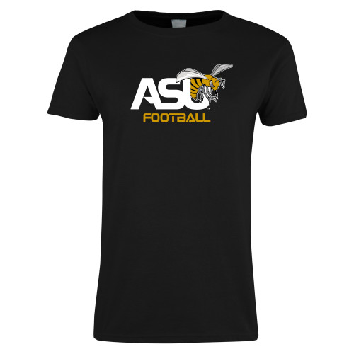  Womens Black Short Sleeve Tee - Football