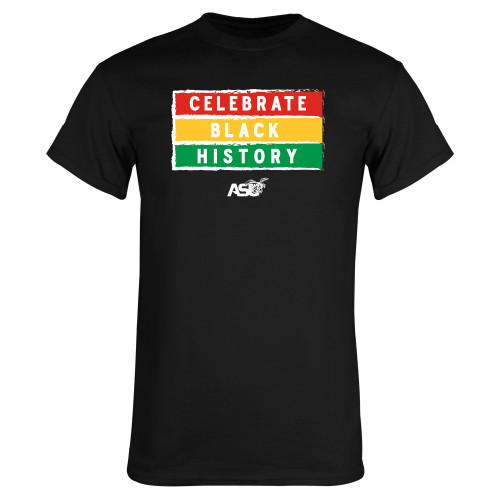  Black T Shirt - Black History Month Stacked ASU