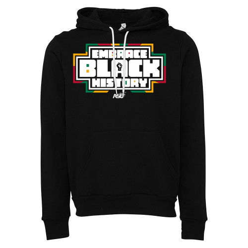  Bella + Canvas Black Fleece Hood - HBCU Graphic