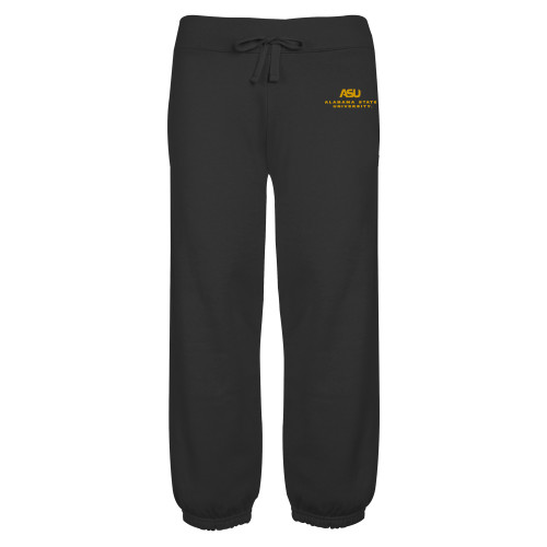  ENZA Womens Black Banded Fleece Capri - ASU Alabama State University