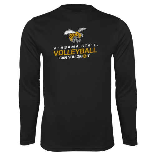  Black Performance Long Sleeve Shirt - Volleyball