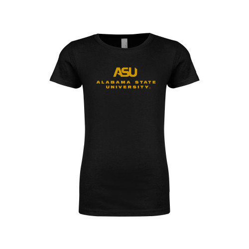  Next Level Girls Black Fashion Fit T Shirt - ASU Alabama State University