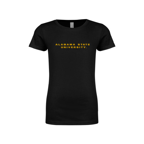  Next Level Girls Black Fashion Fit T Shirt - Alabama State University