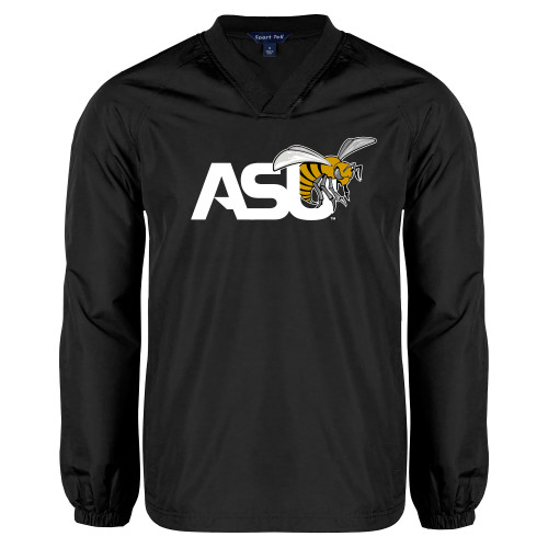  Black V Neck Raglan Windshirt - Official Logo