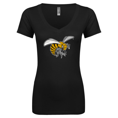  Next Level Womens Black Ideal V Tee - Hornet