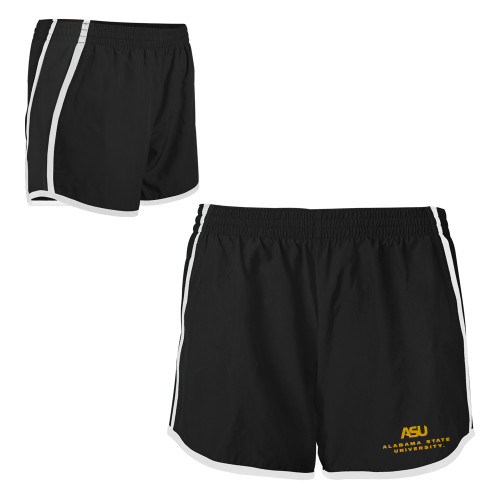  Womens Black/White Team Short - ASU Alabama State University