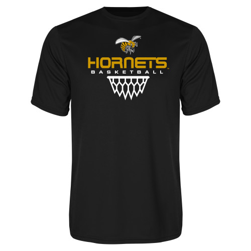  Black Performance Tee - Basketball Geometric Net