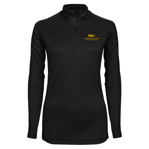  Syntrel Womens Black Interlock 1/4 Zip - ASU Alabama State University
