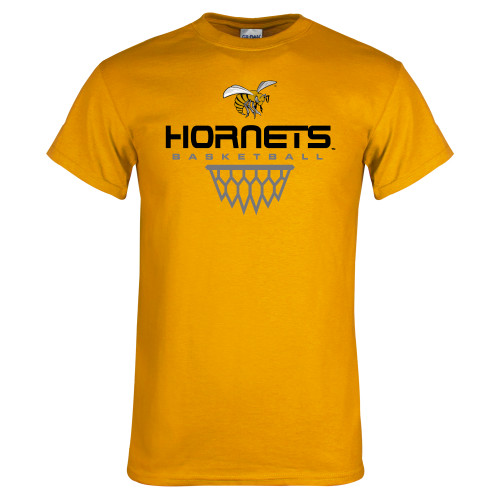  Gold T-Shirt - Basketball Geometric Net