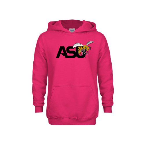  Youth Hot Pink Fleece Hoodie - Official Logo