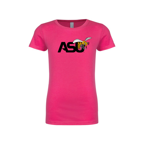  Next Level Girls Fuchsia Fashion Fit T Shirt - Official Logo