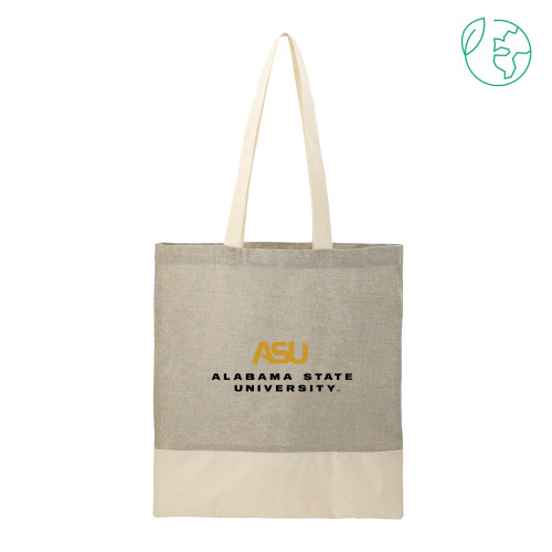  Split Recycled Grey Cotton Twill Convention Tote - ASU Alabama State University