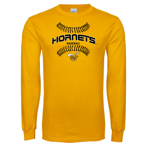  Gold Long Sleeve T Shirt - Baseball Seams