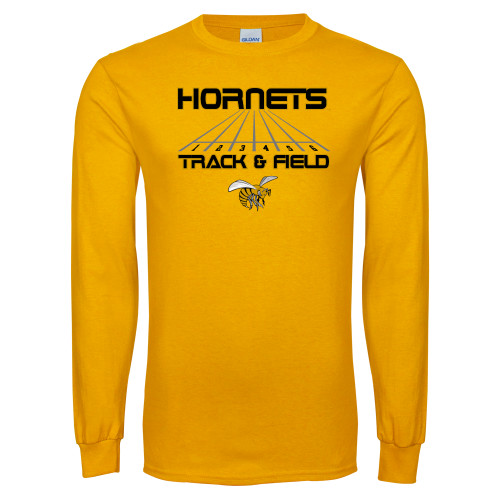  Gold Long Sleeve T Shirt - Track and Field Lanes