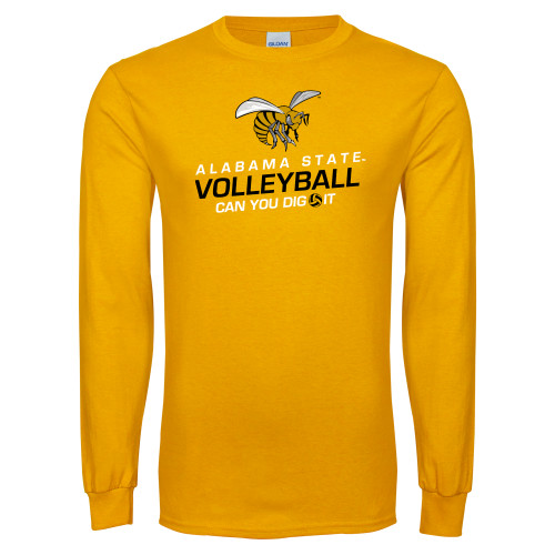  Gold Long Sleeve T Shirt - Volleyball