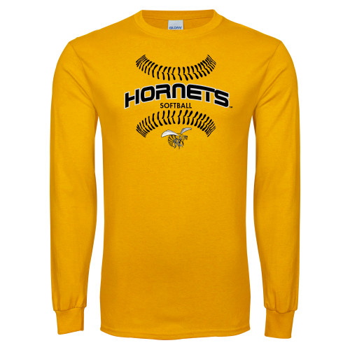  Gold Long Sleeve T Shirt - Softball Seams
