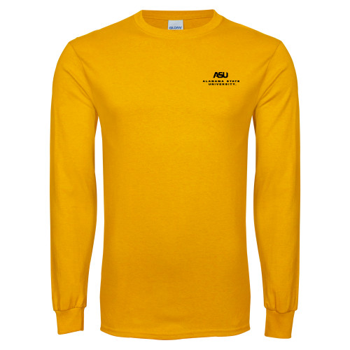 Gold Long Sleeve T Shirt - ASU Alabama State University
