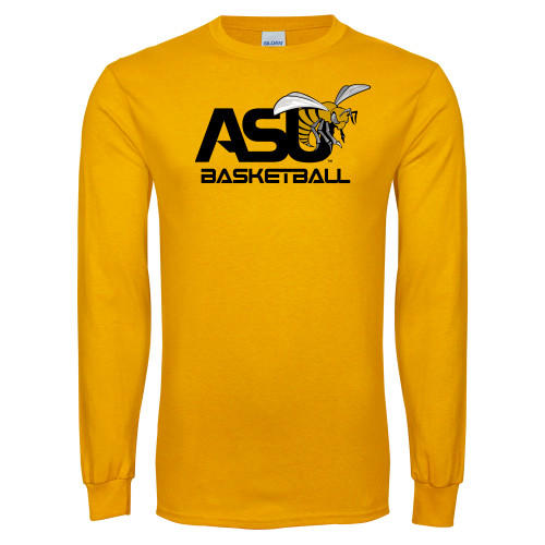  Gold Long Sleeve T Shirt - Basketball