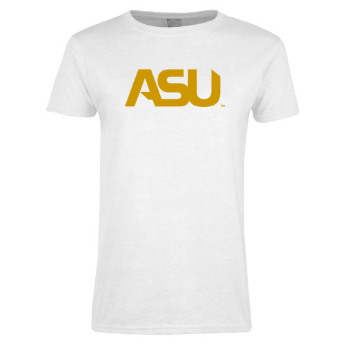  Womens White Short Sleeve Tee - ASU