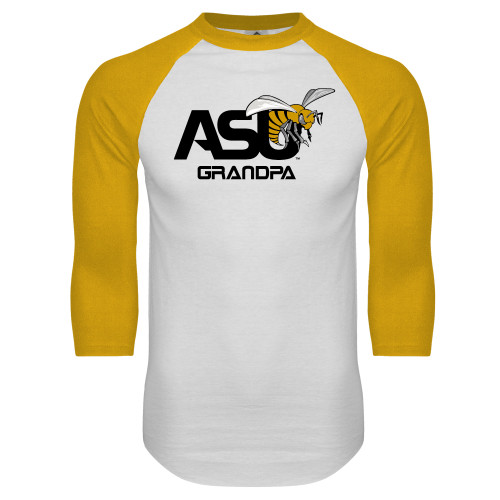  White/Gold Raglan Baseball T Shirt - Grandpa