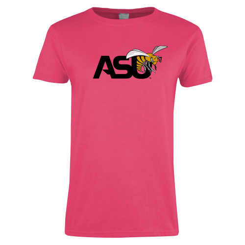  Womens Hot Pink Short Sleeve Tee - Official Logo