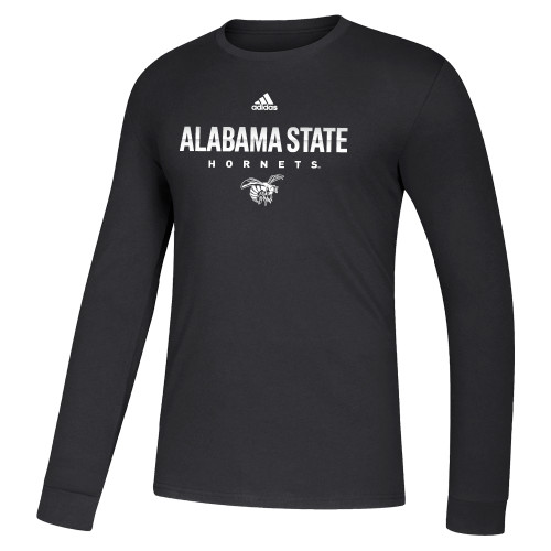  Adidas Black Fresh Long Sleeve Tee - Adidas Alabama State Hornets