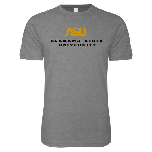  Next Level Heather Grey SoftStyle T Shirt - ASU Alabama State University