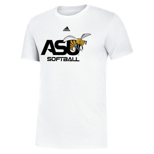  Adidas White Fresh Tee - Adidas ASU Softball