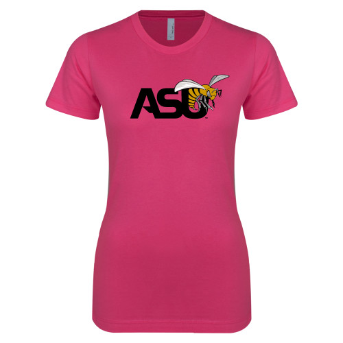  Next Level Womens Fuchsia Boyfriend Tee - Official Logo