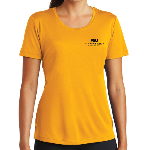  Womens Gold Performance Short Sleeve Tee - ASU Alabama State University