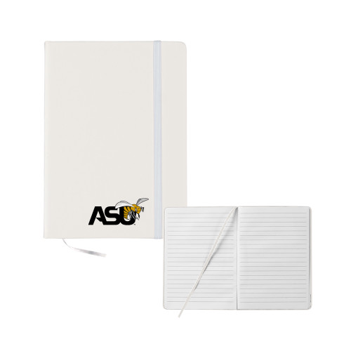  5x7 White Hard Cover Journal - Official Logo